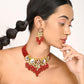 Gorgeous red vibrant necklace set - Rajwada