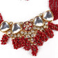 Gorgeous red vibrant necklace set - Rajwada