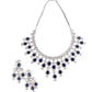 Gorgeous silver artifical diamond princess necklace set - Rajwada