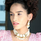 Gorgeous white beaded statement necklace set for women - Rajwada