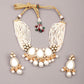 Gorgeous white beaded statement necklace set for women - Rajwada