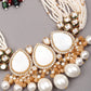 Gorgeous white beaded statement necklace set for women - Rajwada