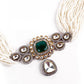 Gorgeous white pendant choker necklace set - Rajwada
