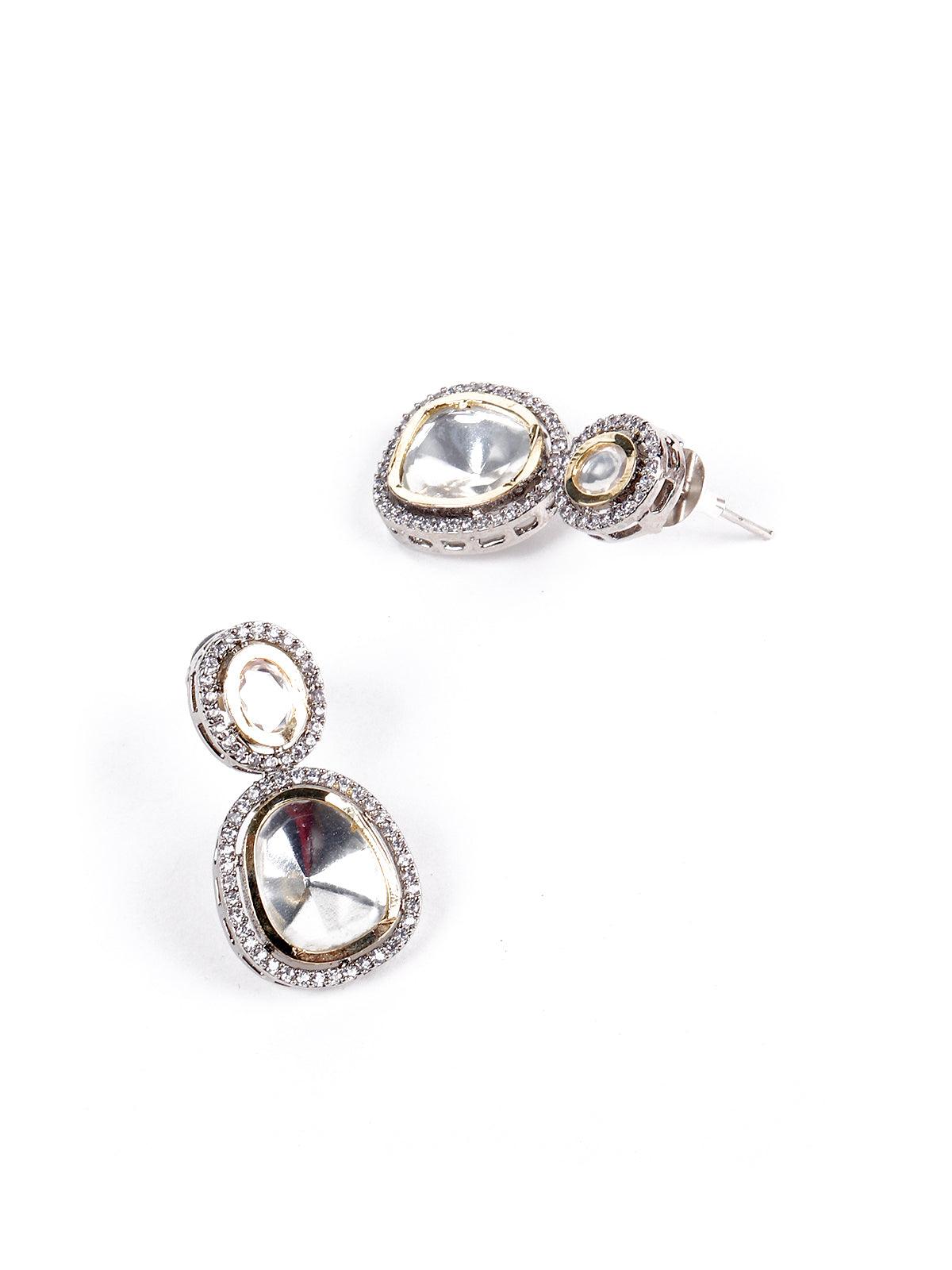 Gorgeous white pendant choker necklace set - Rajwada