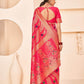 Gorgeous Woven Deep Pink Banarasi Silk Saree - Rajwada