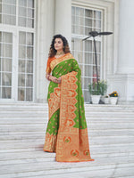 Gorgeous Woven Green Banarasi Silk Saree - Rajwada