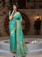 Gorgeous Woven Green Banarasi Silk Saree - Rajwada