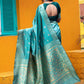 Gorgeous Woven Green Banarasi Silk Saree - Rajwada