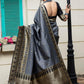 Gorgeous Woven Grey Banarasi Silk Saree - Rajwada