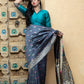 Gorgeous Woven Grey Banarasi Silk Saree - Rajwada