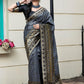 Gorgeous Woven Grey Banarasi Silk Saree - Rajwada