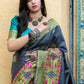 Gorgeous Woven Grey Banarasi Silk Saree - Rajwada