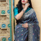 Gorgeous Woven Grey Banarasi Silk Saree - Rajwada