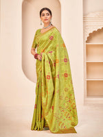Gorgeous Woven Light Green Banarasi Silk Saree - Rajwada