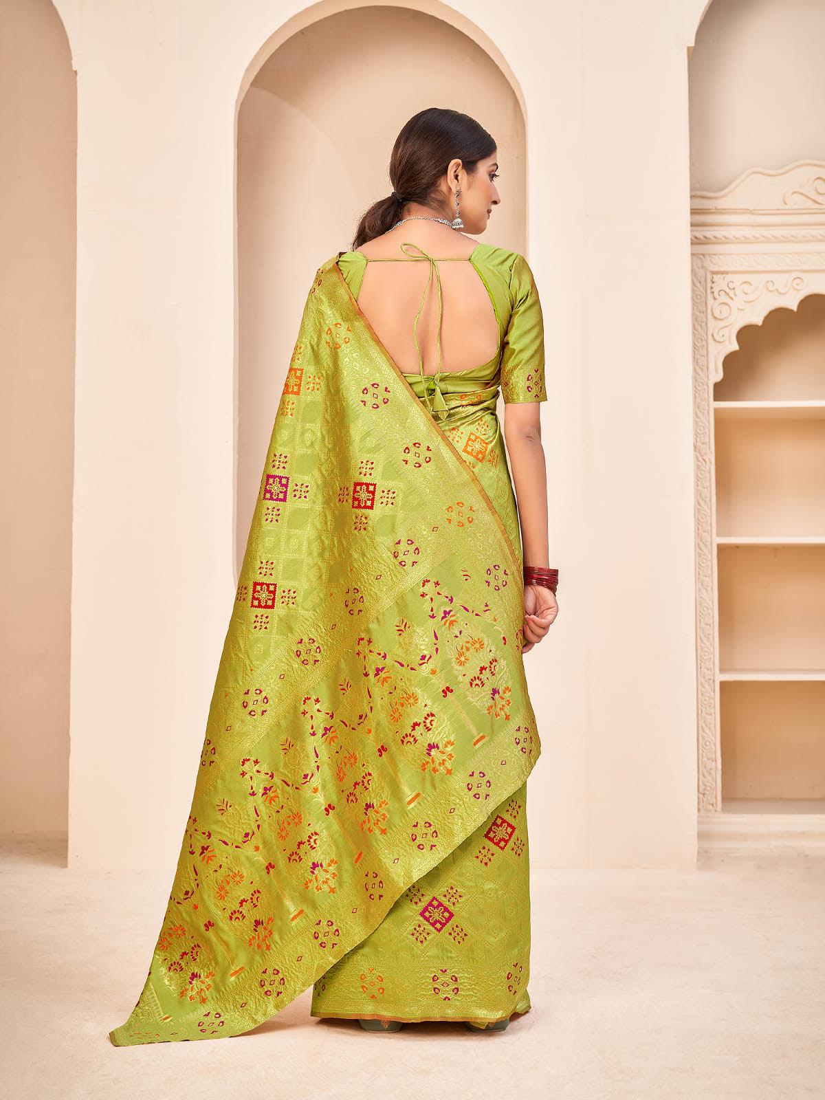 Gorgeous Woven Light Green Banarasi Silk Saree - Rajwada