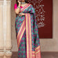 Gorgeous Woven Navy Banarasi Silk Saree - Rajwada