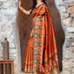 Gorgeous Woven Orange Patola Silk Saree - Rajwada