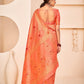 Gorgeous Woven Peach Banarasi Silk Saree - Rajwada