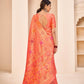 Gorgeous Woven Peach Banarasi Silk Saree - Rajwada