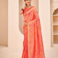 Gorgeous Woven Peach Banarasi Silk Saree - Rajwada