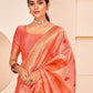 Gorgeous Woven Peach Banarasi Silk Saree - Rajwada