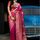 Gorgeous Woven Pink Banarasi Silk Saree - Rajwada