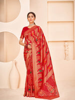 Gorgeous Woven Red Banarasi Silk Saree - Rajwada