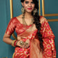 Gorgeous Woven Red Banarasi Silk Saree - Rajwada