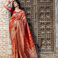 Gorgeous Woven Red Banarasi Silk Saree - Rajwada