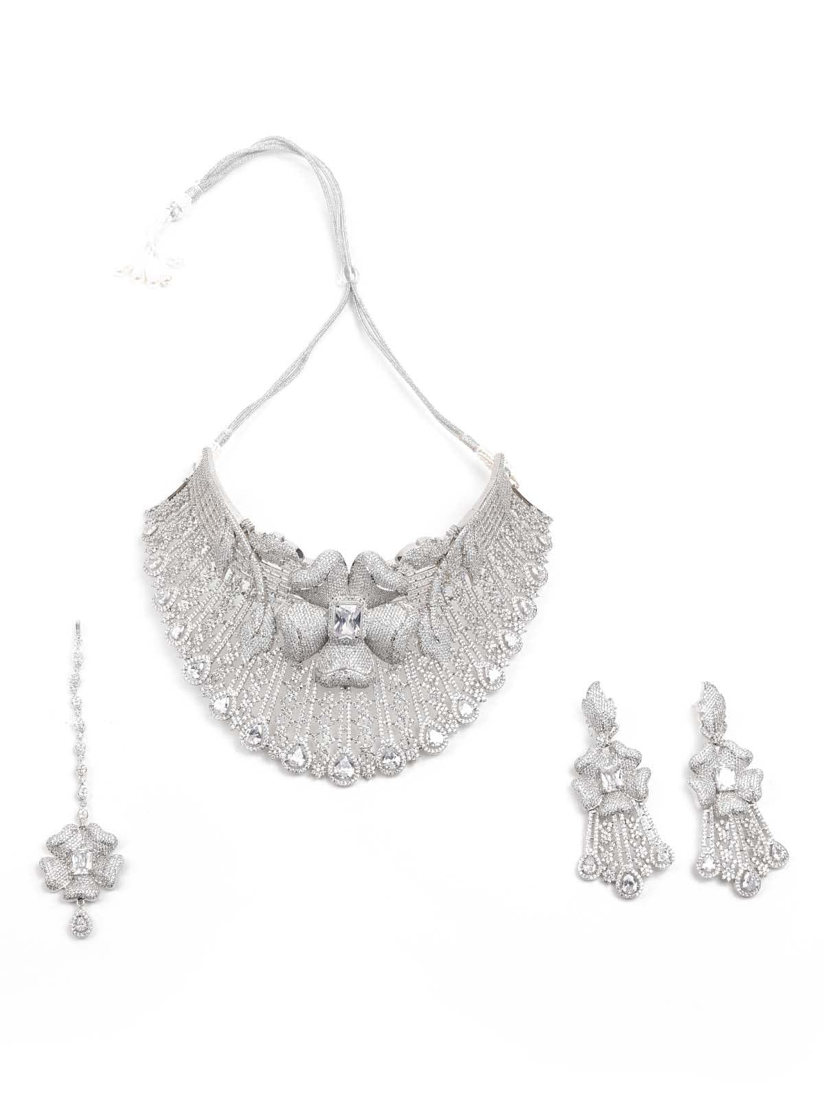 Graceful All White Choker Set - Rajwada