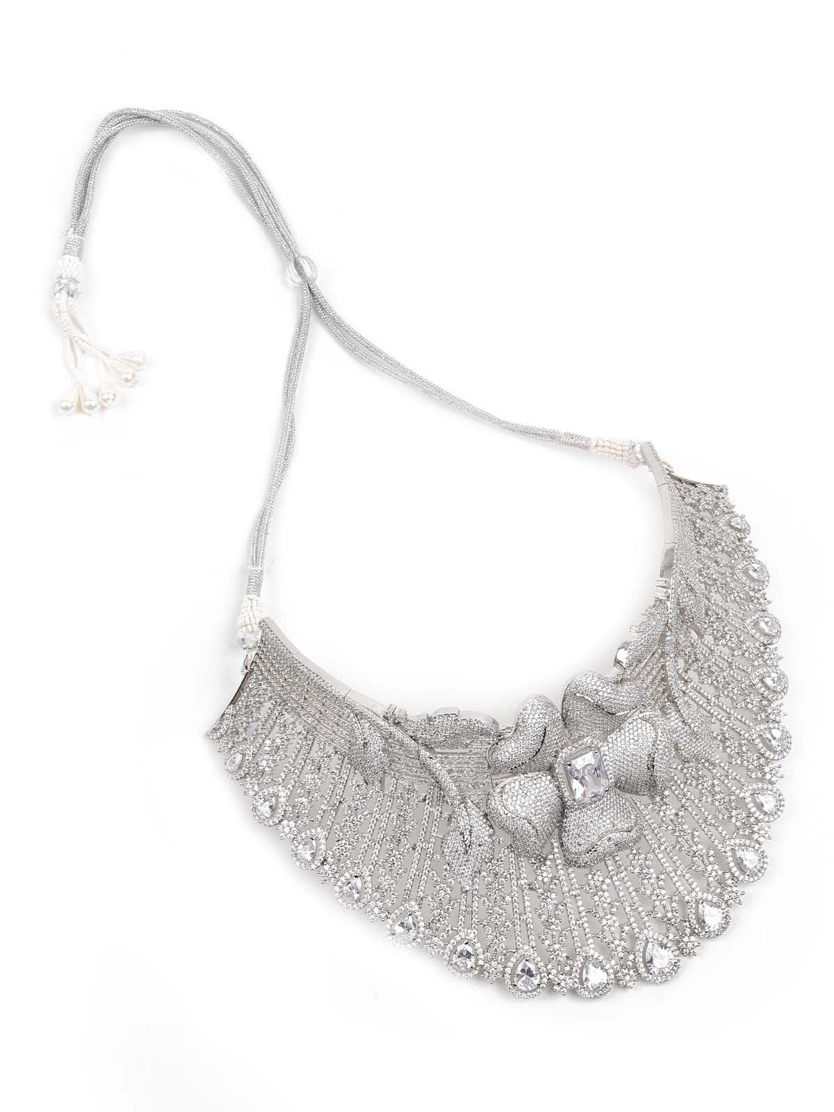 Graceful All White Choker Set - Rajwada