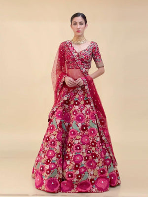 Graceful Pink Lehenga Choli Set - Rajwada