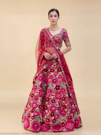 Graceful Pink Lehenga Choli Set - Rajwada