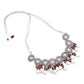 Graceful Red and White Palladium Neckpiece Set - Rajwada