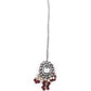 Graceful Red and White Palladium Neckpiece Set - Rajwada
