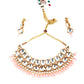 Grand Pink Mani & Kundan Necklace Set! - Rajwada