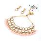 Grand Pink Mani & Kundan Necklace Set! - Rajwada