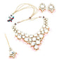 Grape Bunch Shape Pink Mani-Kundan Necklace Set - Rajwada