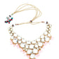 Grape Bunch Shape Pink Mani-Kundan Necklace Set - Rajwada