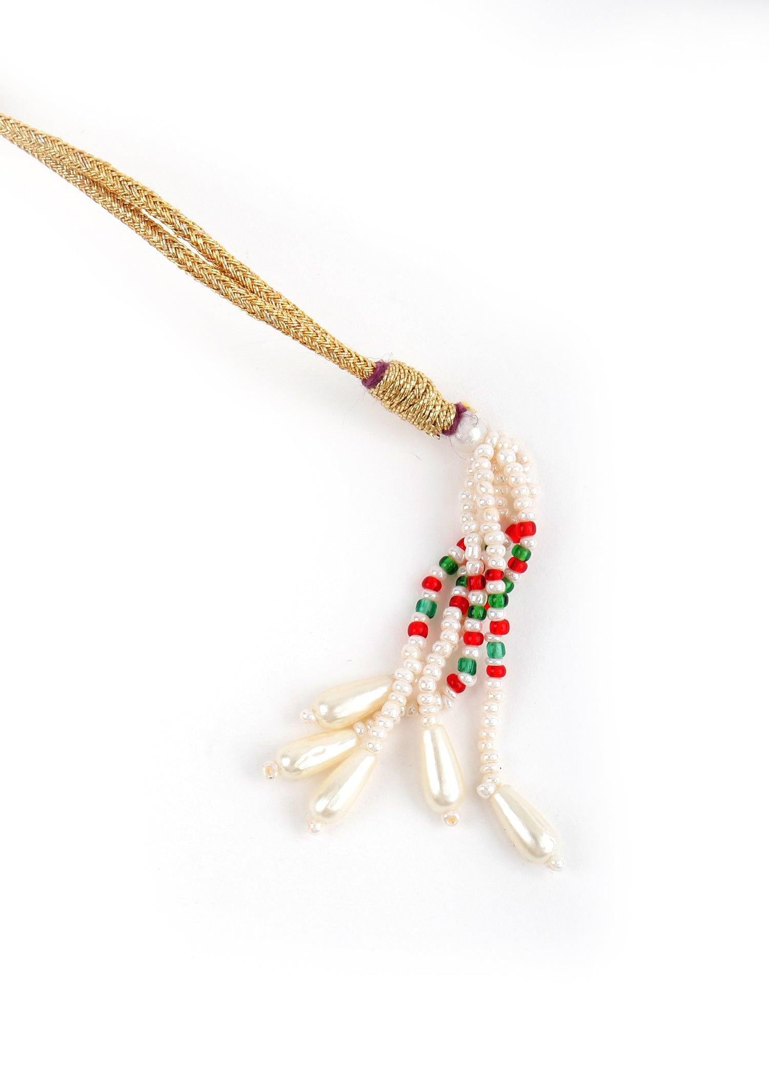 Gray Kundan Trendy Necklace - Rajwada