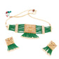 Green Beads Kundan Jewellery Set - Rajwada