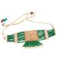 Green Beads Kundan Jewellery Set - Rajwada