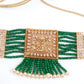 Green Beads Kundan Jewellery Set - Rajwada
