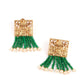Green Beads Kundan Jewellery Set - Rajwada
