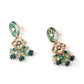 Green cluster pendant haar necklace set - Rajwada