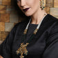 Green Crystals Kundan Necklace - Rajwada