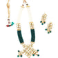Green Crystals Kundan Necklace - Rajwada