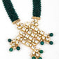 Green Crystals Kundan Necklace - Rajwada