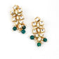 Green Crystals Kundan Necklace - Rajwada