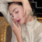 Green Drop Shape Finger Ring - Rajwada
